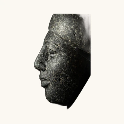 Masque funéraire égyptien en granodiorite – Basse Époque – avec certificat d’authenticité - vue 13