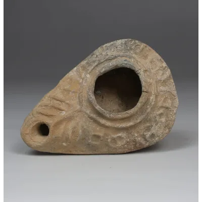 Obverse, for Byzantine — Oil lamp with inscription 'The light of Christ shines for all' — 4th - 5th Century A.D, 4th - 5th...