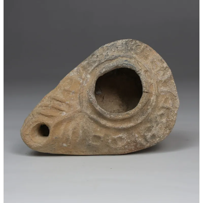 Obverse, for Byzantine — Oil lamp with inscription 'The light of Christ shines for all' — 4th - 5th Century A.D, 4th - 5th...