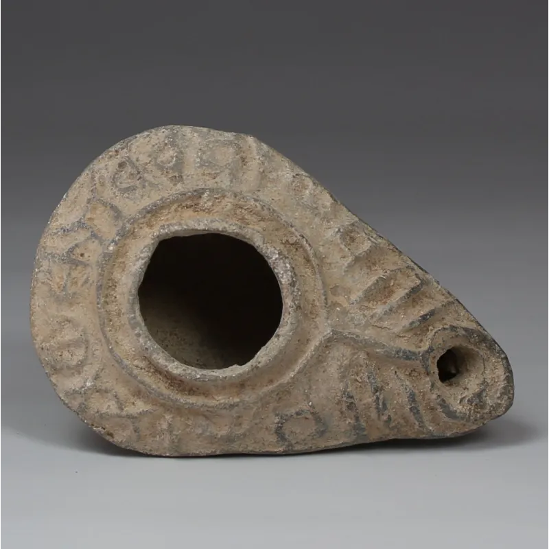Obverse, for Byzantine — Oil lamp with inscription 'The light of Christ shines for all' — 4th - 5th Century A.D, 4th - 5th...