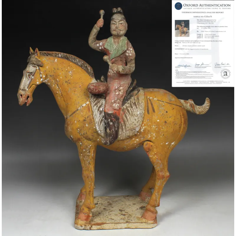 Avers, pour Chinese, Tang Dynasty — Statuette of a horse with musician — 618 - 907 ap. J.-C., 618 - 907 ap. J.-C.