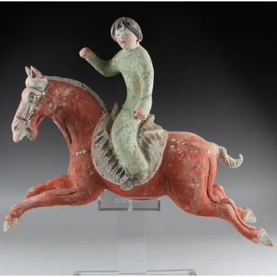 Obverse, for Chinese, Tang Dynasty — Statuette of a polo player — 618 - 907 A.D, 618 - 907 A.D