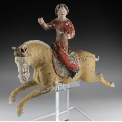 Obverse, for Chinese, Tang Dynasty — Statuette of a polo player — 618 - 907 A.D, 618 - 907 A.D