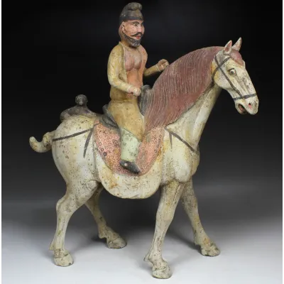 Obverse, for Chinese, Tang Dynasty — Statuette of a Sogdian rider — 618 - 907 A.D, 618 - 907 A.D