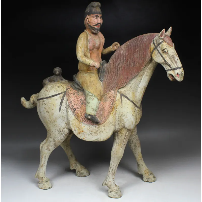 Obverse, for Chinese, Tang Dynasty — Statuette of a Sogdian rider — 618 - 907 A.D, 618 - 907 A.D
