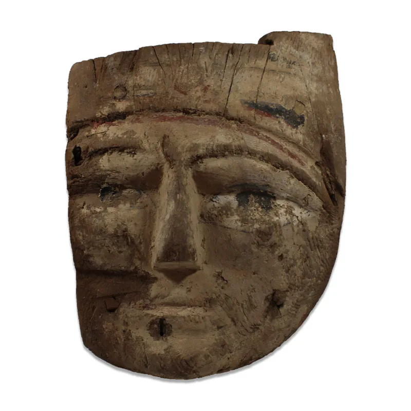 Avers, pour Egyptian, Late period — Mummy mask painted over gesso — 664 - 332 av. J.-C., 664 - 332 av. J.-C.