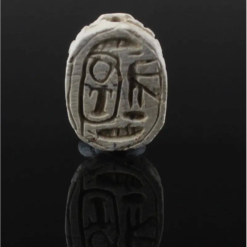 Obverse, for Egyptian — Scarab with Ankh-sign in cartouche, schematic Udjat-eye and neb-baskets — Second Intermediate...