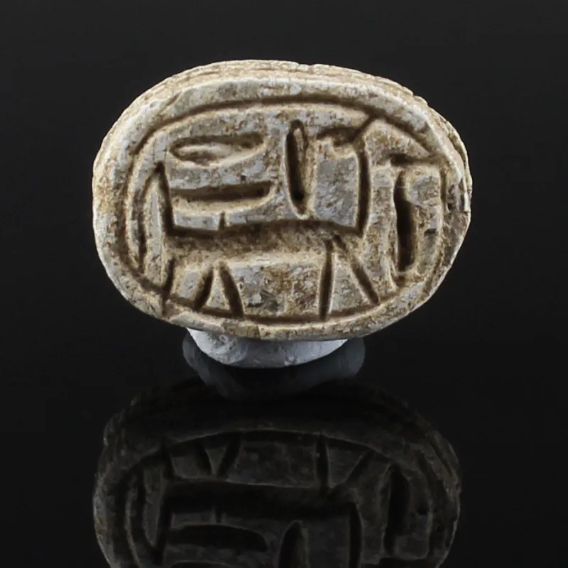 Obverse, for Egyptian — Scarab with horse with schematic signs with inscription Amun — New Kingdom, 1550 - 1070 B.C, New...