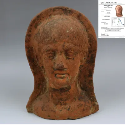 Avers, pour Étrusque — Anatomical votive model of a head — 5e - 4e siècle av. J.-C., 5e - 4e siècle av. J.-C.