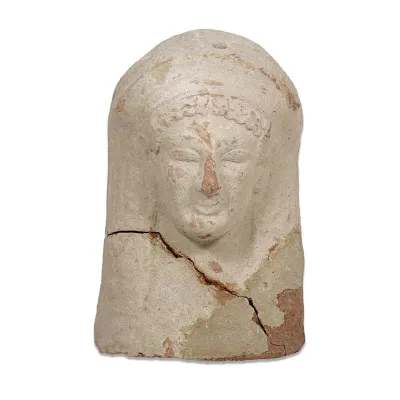 Obverse, for Etruscan — Votive female head — 450 – 250 B.C, 450 – 250 B.C
