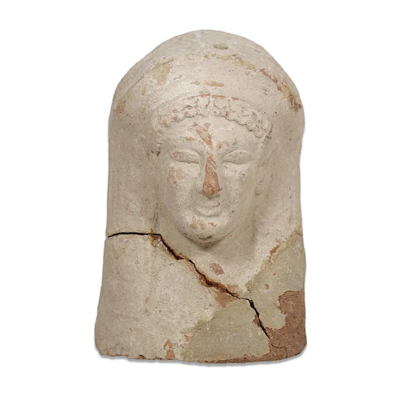 Obverse, for Etruscan — Votive female head — 450 – 250 B.C, 450 – 250 B.C