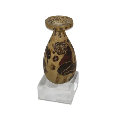 Avers, pour Greek, Etrusco - Corinthian — Alabastron decorated with a lion and swan — 6e siècle av. J.-C., 6e siècle av....