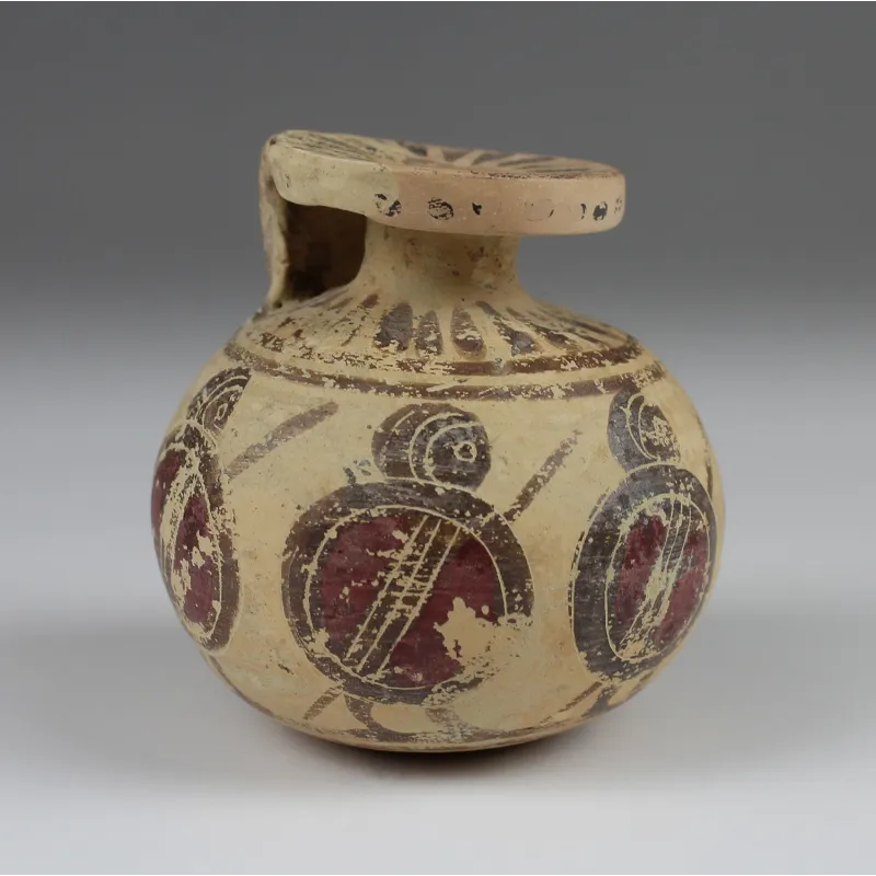 Obverse, for Greek, Etrusco – Corinthian — Aryballos with hoplites — 6th Century B.C, 6th Century B.C