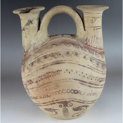 Obverse, for Greek, Daunian — Double spouted askos with dolphins — 3rd Century B.C, 3rd Century B.C