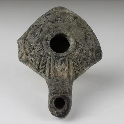 Obverse, for Greek, Hellenistic — Oil lamp with confronted Eros — 2nd - 1st Century B.C, 2nd - 1st Century B.C