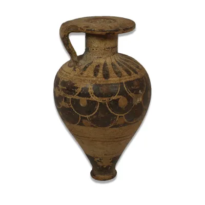 Avers, pour Greek, Etrusco - Corinthian — Piriform aryballos with flakes decoration — 6e siècle av. J.-C., 6e siècle av....