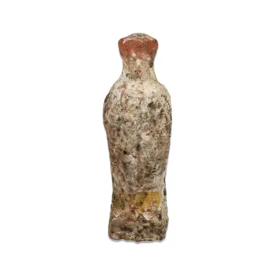 Avers, pour Greek, Hellenistic — Statuette of a standing goddess wearing a red polos — 3e - Ier siècle av. J.-C., 3e - Ier...
