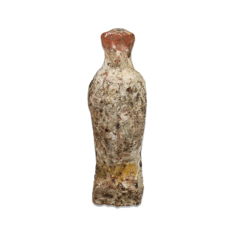 Obverse, for Greek, Hellenistic — Statuette of a standing goddess wearing a red polos — 3rd - 1st Century B.C, 3rd - 1st...