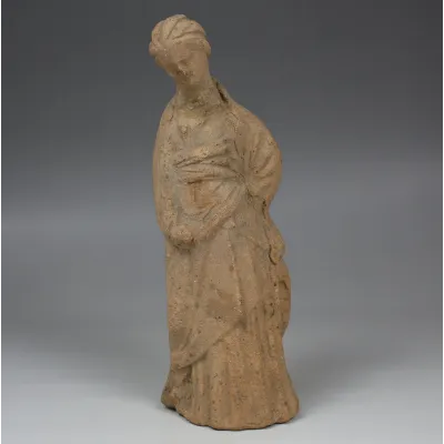 Obverse, for Greek — Tanagra figurine — 4th - 3rd Century B.C, 4th - 3rd Century B.C