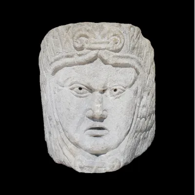 Obverse, for Roman, Gaul — Angular mask — 4th Century A.D, 4th Century A.D