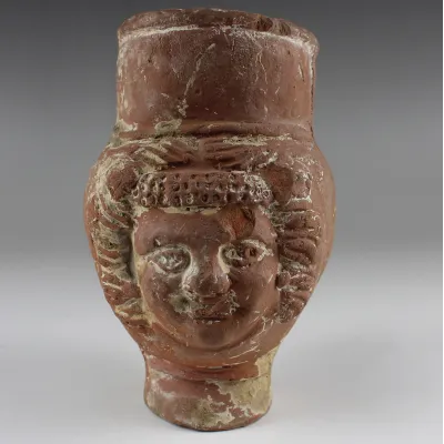 Avers, pour Romain — Double head-shaped bottle — 3e - 4e siècle ap. J.-C., 3e - 4e siècle ap. J.-C.
