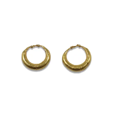 Obverse, for Roman — Hollow-form hoop earrings with twited wire closure — 1st - 3rd Century A.D, 1st - 3rd Century A.D