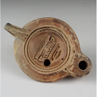 Obverse, for Roman — Factory oil lamp with krater, Type Bussière D II 1 — 1st - 3rd Century A.D, 1st - 3rd Century A.D