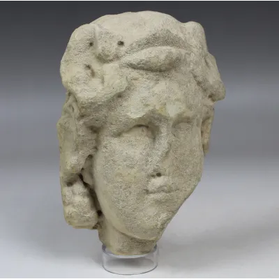 Obverse, for Roman — Fragmentary herm of youthful Bacchus / Dionysos — 2nd Century A.D, 2nd Century A.D