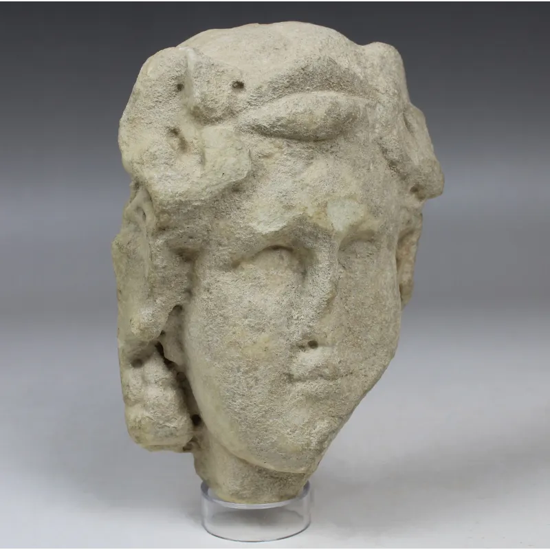 Obverse, for Roman — Fragmentary herm of youthful Bacchus / Dionysos — 2nd Century A.D, 2nd Century A.D