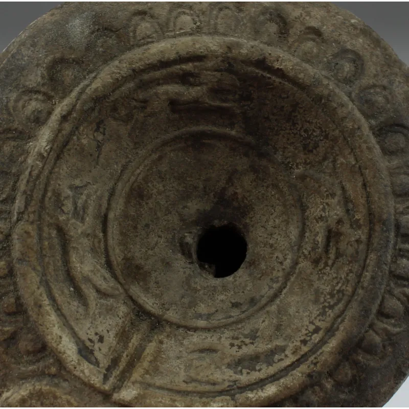 Obverse, for Roman — Oil lamp with two dogs alternating with two hares in a circle — 1st - 3rd Century A.D, 1st - 3rd...