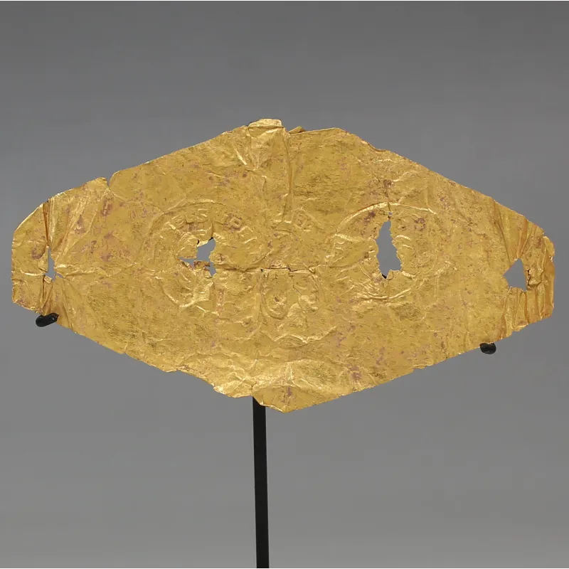 Avers, pour Romain — Sheet / Foil mouth-piece or diadem with the stamp of Cornelia Supera antoninianus — 253 ap. J.-C., 253...