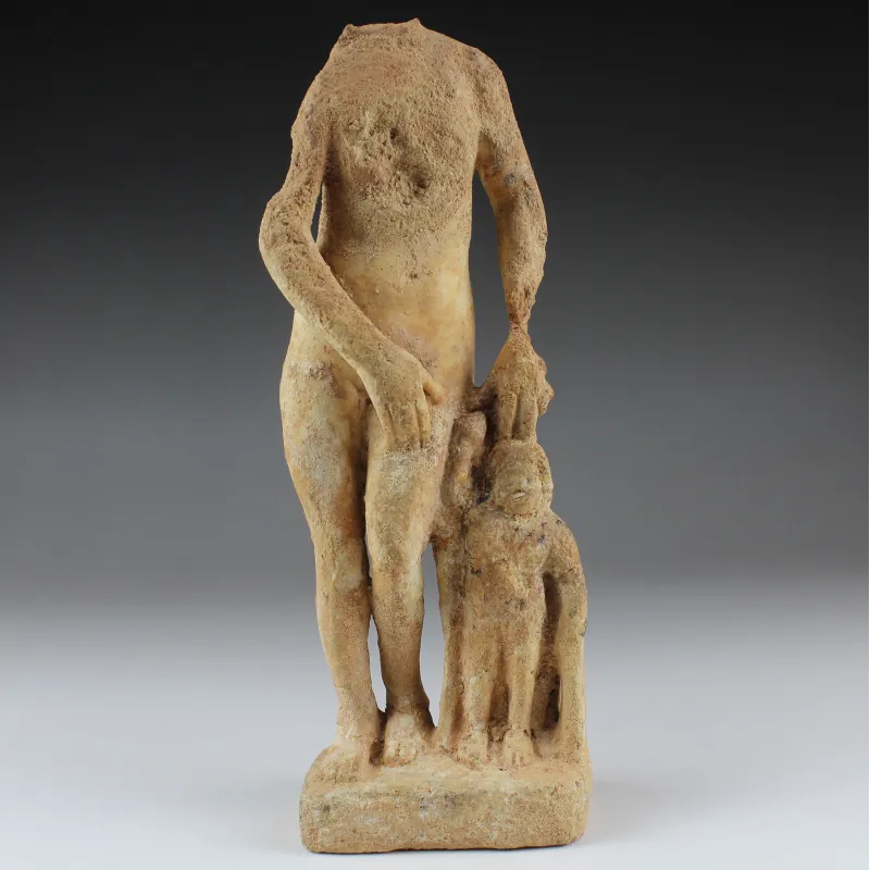Avers, pour Romain — Statue of Aphrodite / Venus with Eros — 2e - 3e siècle ap. J.-C., 2e - 3e siècle ap. J.-C.