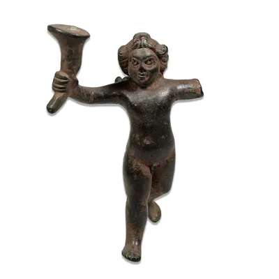 Obverse, for Roman — Statuette of Eros with drinking horn — 1st - 3rd Century A.D, 1st - 3rd Century A.D