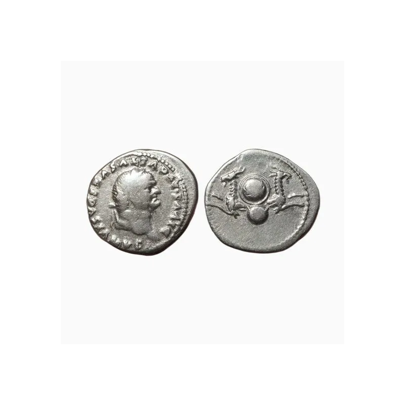 Denier de Vespasien divinisé (Divus Vespasianus) aux deux capricornes, frappe sous Titus, Rome - 003374