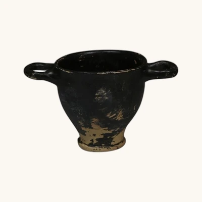 Ancient Greek Mycenaean Pottery Skyphos – 4th Century B.C. - vue 1