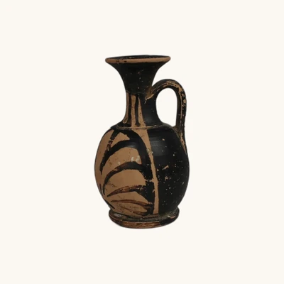 Lécythe grec trapu à palmettes en vernis noir – Grèce classique, IVe siècle av. J.-C. - vue 2