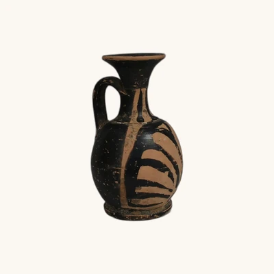 Lécythe grec trapu à palmettes en vernis noir – Grèce classique, IVe siècle av. J.-C. - vue 4