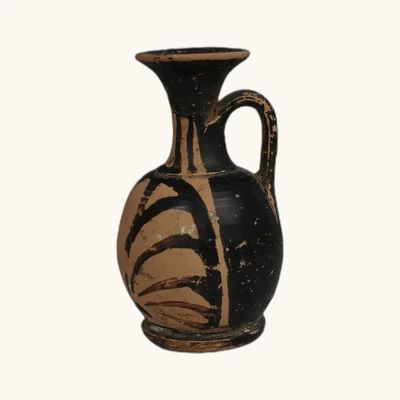 Stout Greek lekythos with black-glaze palmettes – Classical Greece, 4th century BC - vue 5
