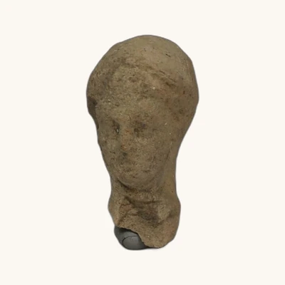 Grèce antique – Tête féminine en terre cuite (IVe–IIe siècle av J.C)– Avec certificat d’authenticité - vue 2