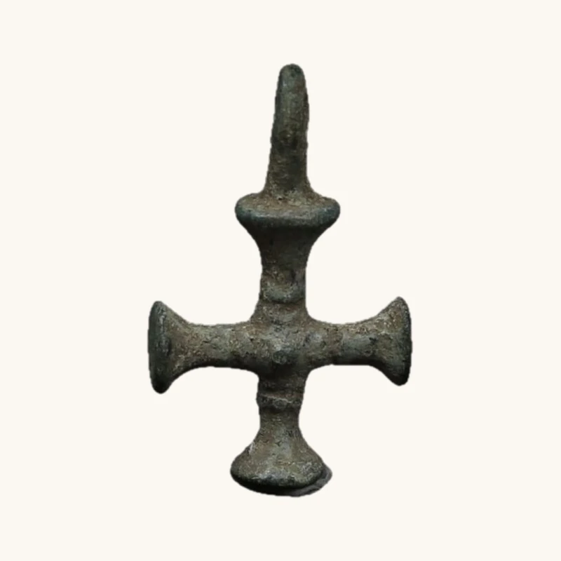 Byzantin – Pendentif en croix en bronze (VIIe – Xe siècle)- Avec Certificat d'Authenticité - vue 1