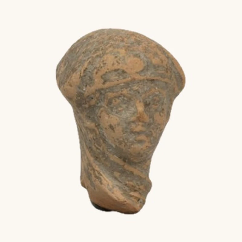 Mycenaean Terracotta Female Head- with certificate of authenticity - vue 1