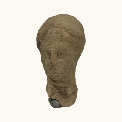 Grèce antique – Tête féminine en terre cuite (IVe–IIe siècle av J.C)– Avec certificat d’authenticité - vue 1
