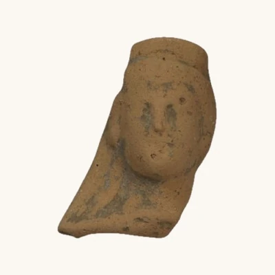 Grec antique mycénien Poterie Tête – 4ème siècle avant JC - vue 1