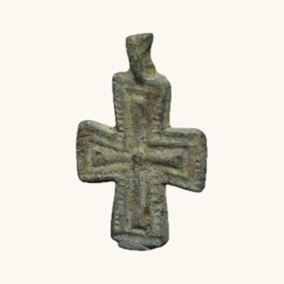 Byzantine Lead Cross Pendant – 10th-15th Century AD - vue 1