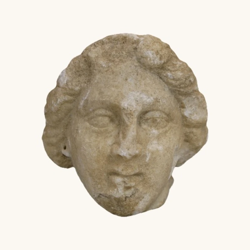 Hellenistic Female Head in Marble with Tainia – 2nd–1st Century BC – with Certificate of Authenticity - vue 1