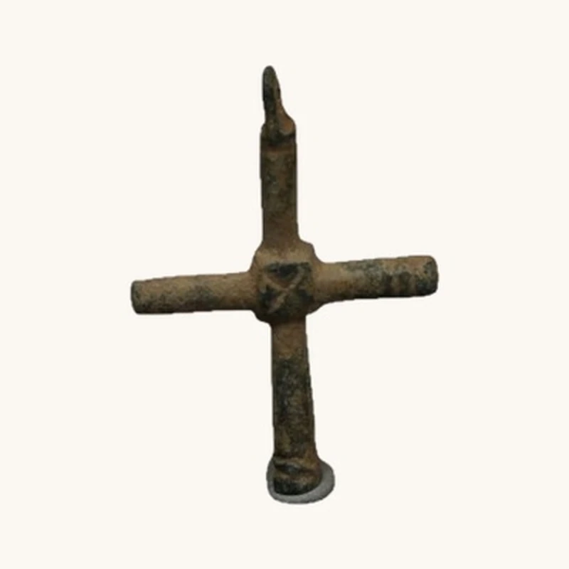 Byzantin – Grand pendentif croix en bronze – 7e-10e siècle après J.-C. - vue 1
