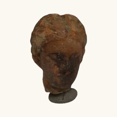 Grec antique mycénien Poterie Tête de femme - vue 1