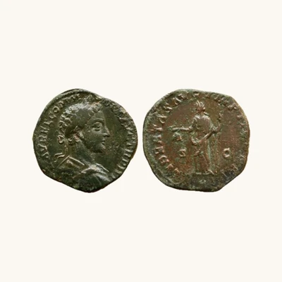 Sesterce Commode Auguste — LIBERTAS AVG Libertas pileus sceptre S-C — Rome 178 — RIC 1590 — Certificat d'authenticité - vue 1