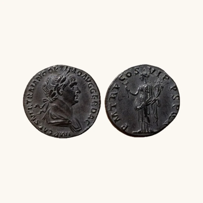 Trajan – Silver Denarius, Rome, AD 116 – RIC 343 – Certificate of Authenticity - vue 1