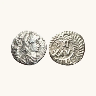 Gunthamund – 25 deniers d’argent, Carthage (484–496) – Rare – Certificat d’authenticité - vue 1